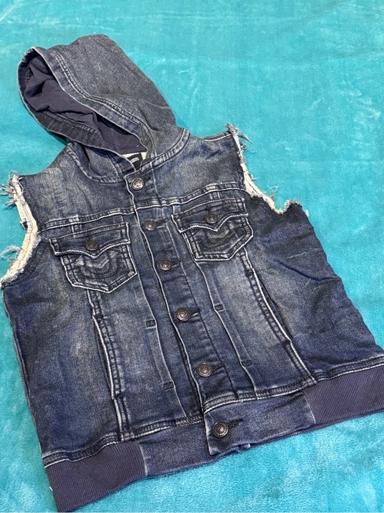 True Religion Other - True Religion Boys Hooded Denim Vest - Size 6